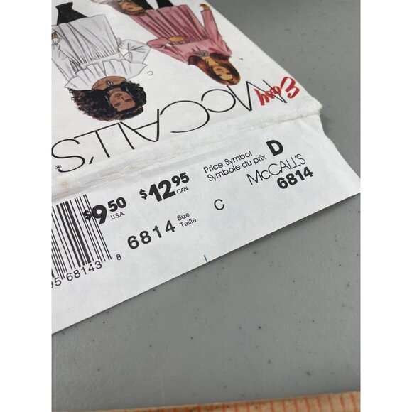 90s Easy McCalls 6814 Sewing Pattern Babydoll Tops Size 10-12-14 Fashion UNCUT - Picture 5 of 6